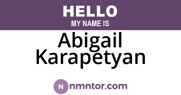 Abigail Karapetyan