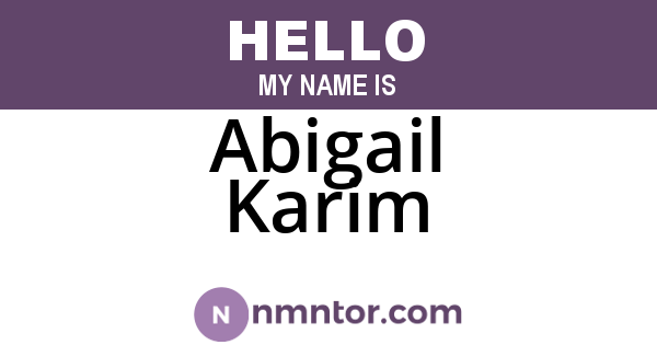 Abigail Karim