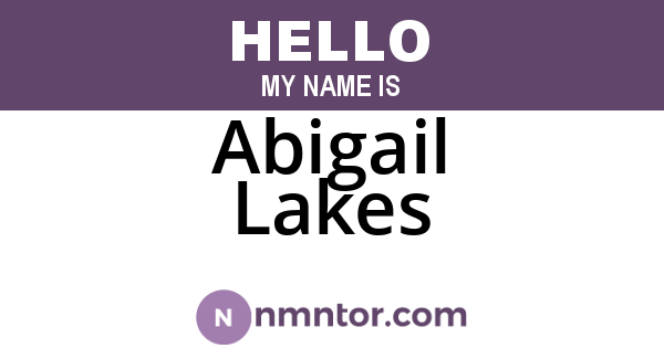 Abigail Lakes