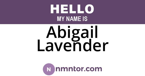 Abigail Lavender