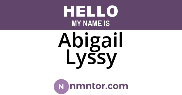 Abigail Lyssy