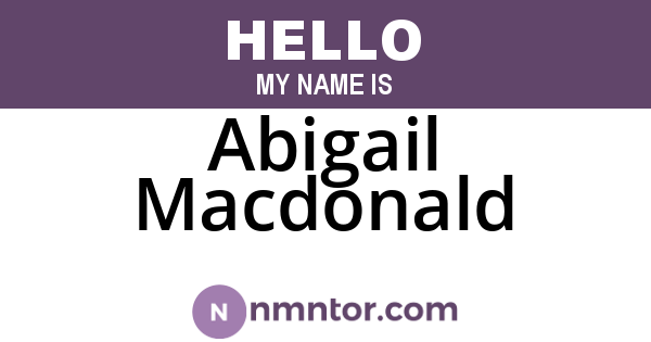 Abigail Macdonald