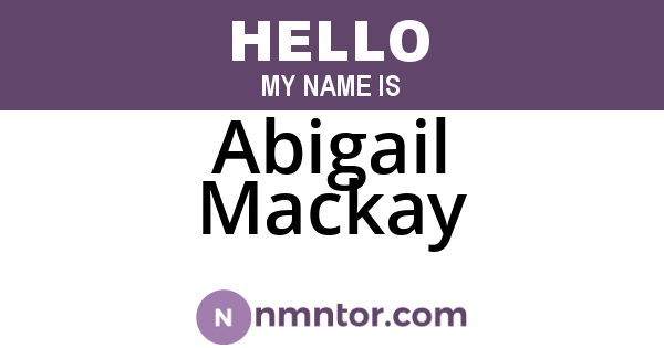 Abigail Mackay