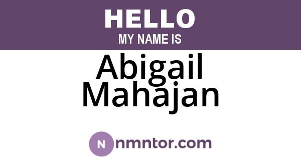 Abigail Mahajan