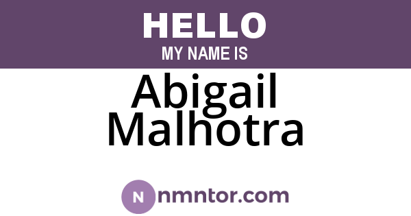 Abigail Malhotra