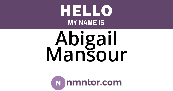 Abigail Mansour
