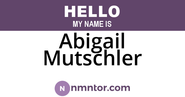 Abigail Mutschler