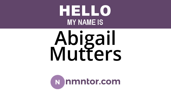 Abigail Mutters