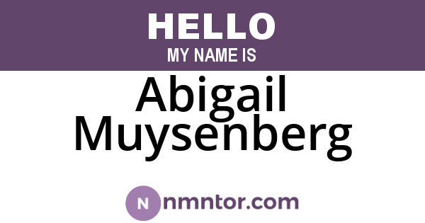 Abigail Muysenberg