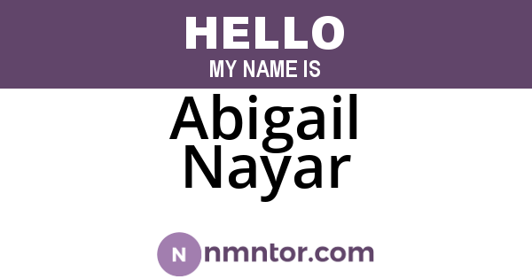 Abigail Nayar