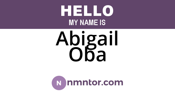 Abigail Oba