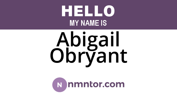 Abigail Obryant