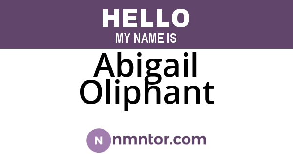 Abigail Oliphant