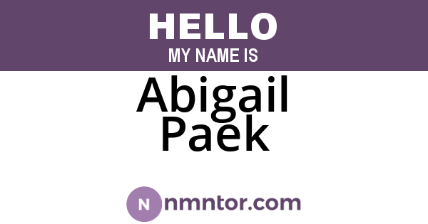 Abigail Paek