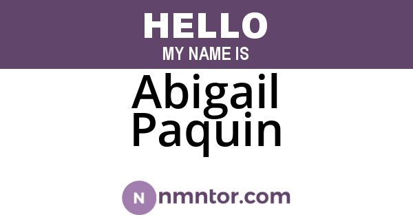 Abigail Paquin