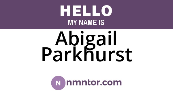 Abigail Parkhurst