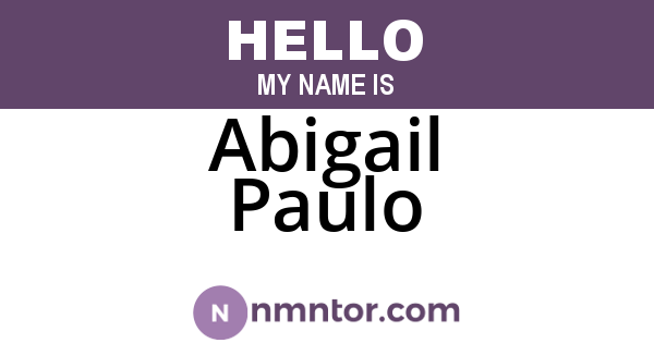 Abigail Paulo