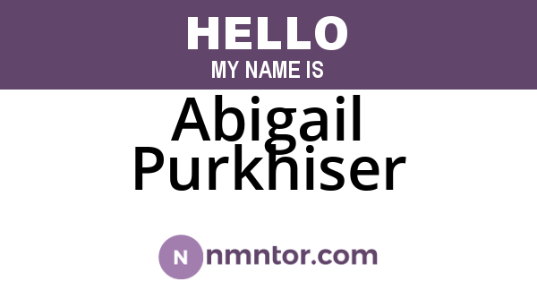 Abigail Purkhiser