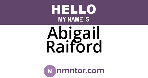 Abigail Raiford