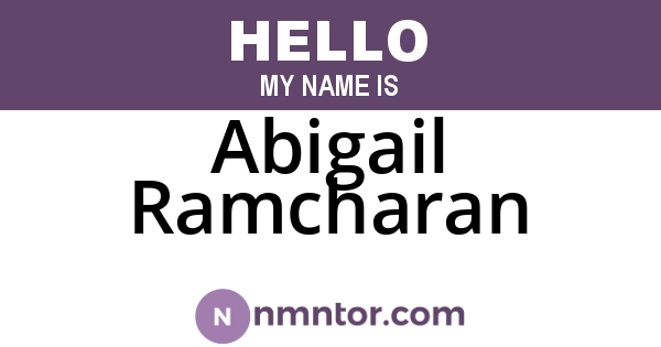 Abigail Ramcharan