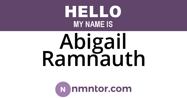 Abigail Ramnauth