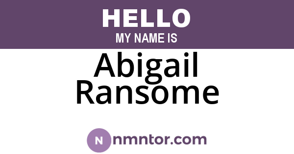 Abigail Ransome