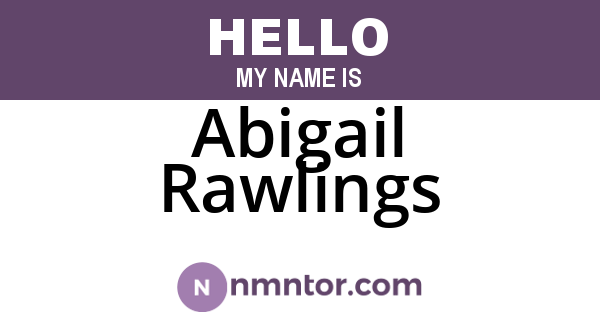 Abigail Rawlings