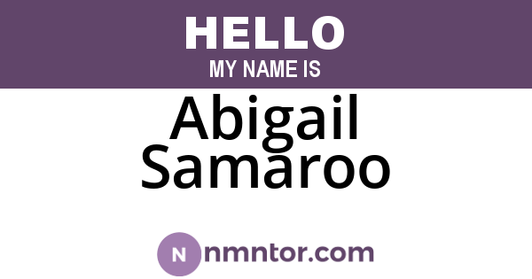 Abigail Samaroo