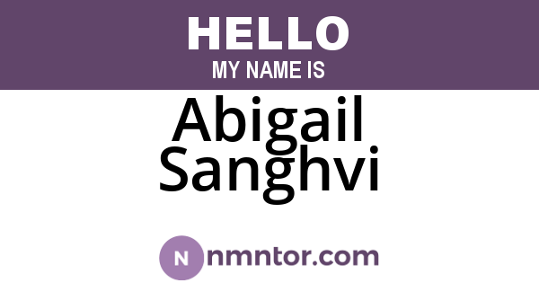 Abigail Sanghvi