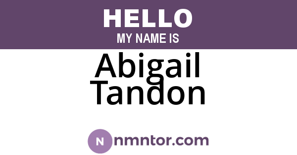 Abigail Tandon