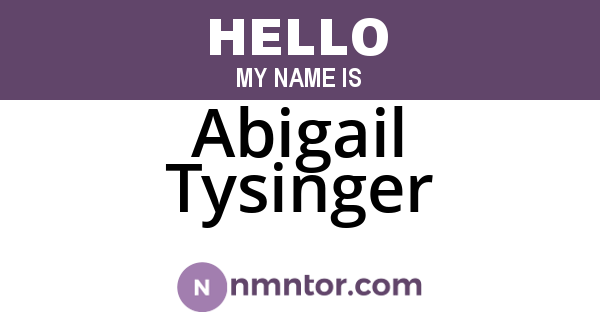 Abigail Tysinger