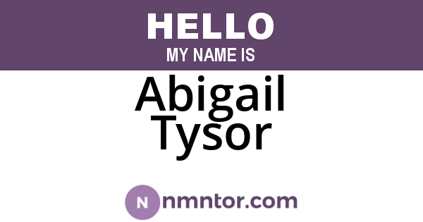 Abigail Tysor