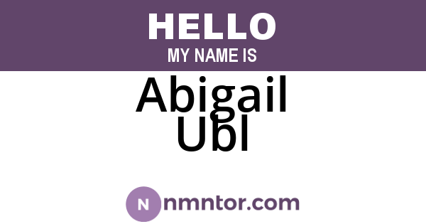 Abigail Ubl