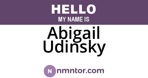 Abigail Udinsky