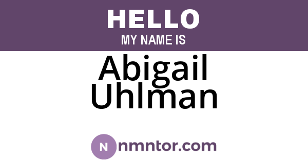 Abigail Uhlman