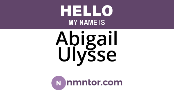 Abigail Ulysse
