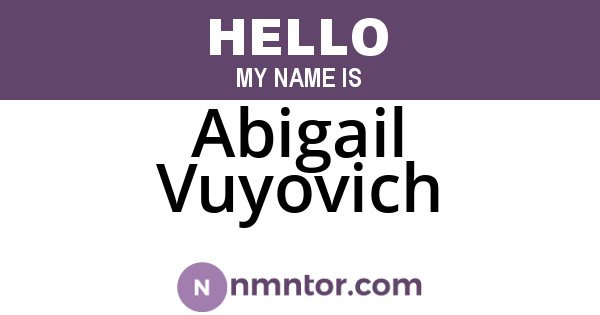 Abigail Vuyovich