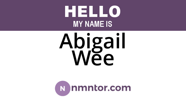 Abigail Wee