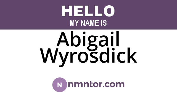Abigail Wyrosdick