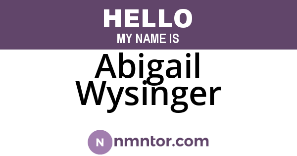 Abigail Wysinger