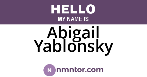 Abigail Yablonsky