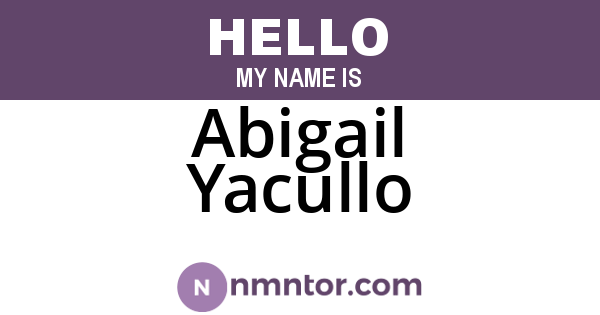 Abigail Yacullo