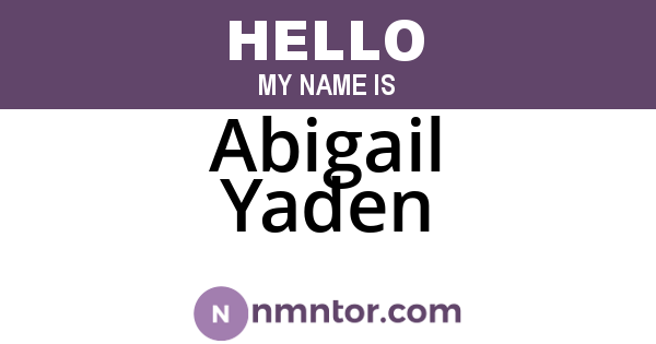 Abigail Yaden