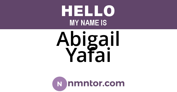 Abigail Yafai