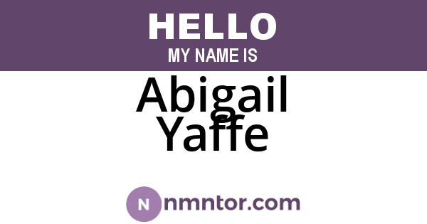 Abigail Yaffe