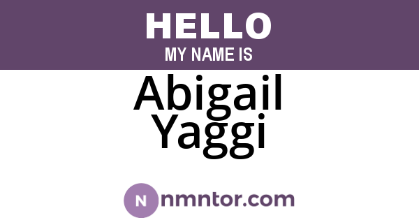 Abigail Yaggi