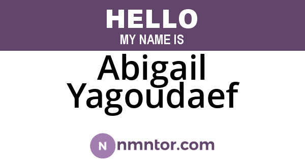 Abigail Yagoudaef