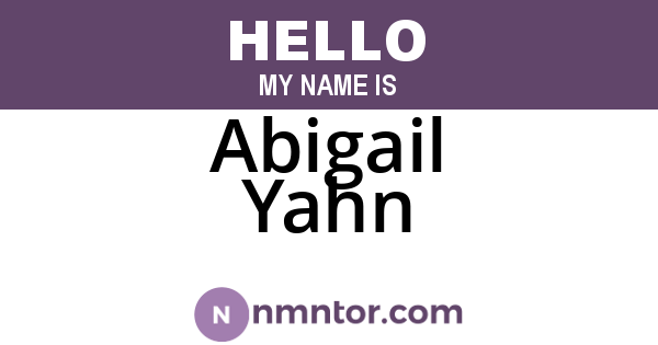 Abigail Yahn