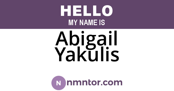 Abigail Yakulis