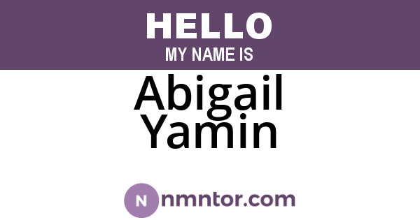 Abigail Yamin
